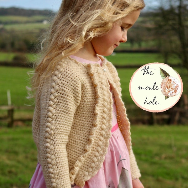 CROCHET PATTERN PDF- Countryside Cardigan/ Crochet Cardigan Pattern/ Crochet Sweater Pattern/ Crochet Baby Clothes/Girls Crochet Pattern