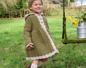 Emmaline Jacket Crochet Pattern Baby Hooded Coat Vintage Lace