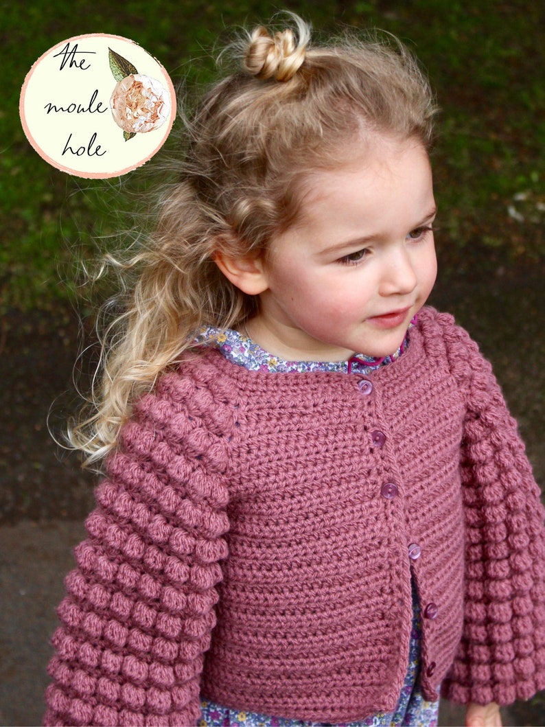 CROCHET PATTERN PDF Flappy Sleeve Cardigan/Crochet Sweater Pattern/Crochet Bobble Stitch//Crochet Jumper Pattern// Crochet Cardigan Pattern image 6