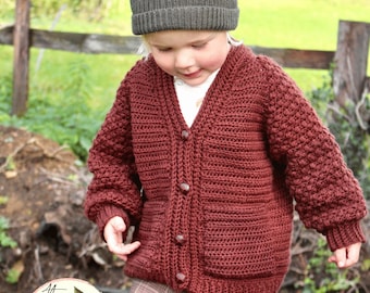 CROCHET PATTERN PDF- Jude Cardigan/ Crochet Sweater/ Boys Crochet Pattern/  Baby Sweater/ Baby Cardigan/ Crochet Jumper/ Crochet Cardigan/