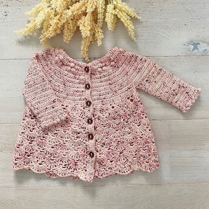 CROCHET PATTERN PDF- Misha Cardigan/ Crochet Cardigan/ Crochet Baby Sweater/ Cochet Lace