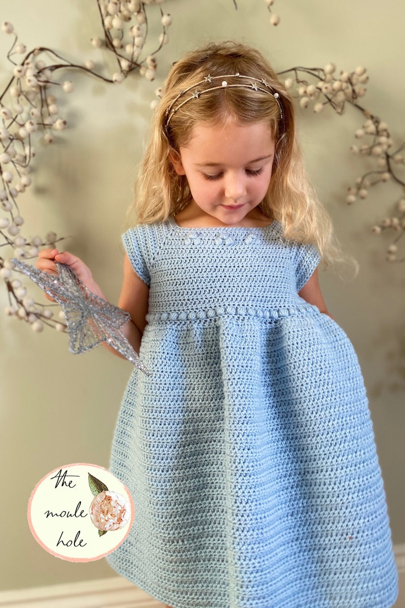 CROCHET PATTERN PDF-Snowberries Dress//Crochet Dress// Baby Crochet// Baby Dress Pattern// Easy Crochet Pattern image 1