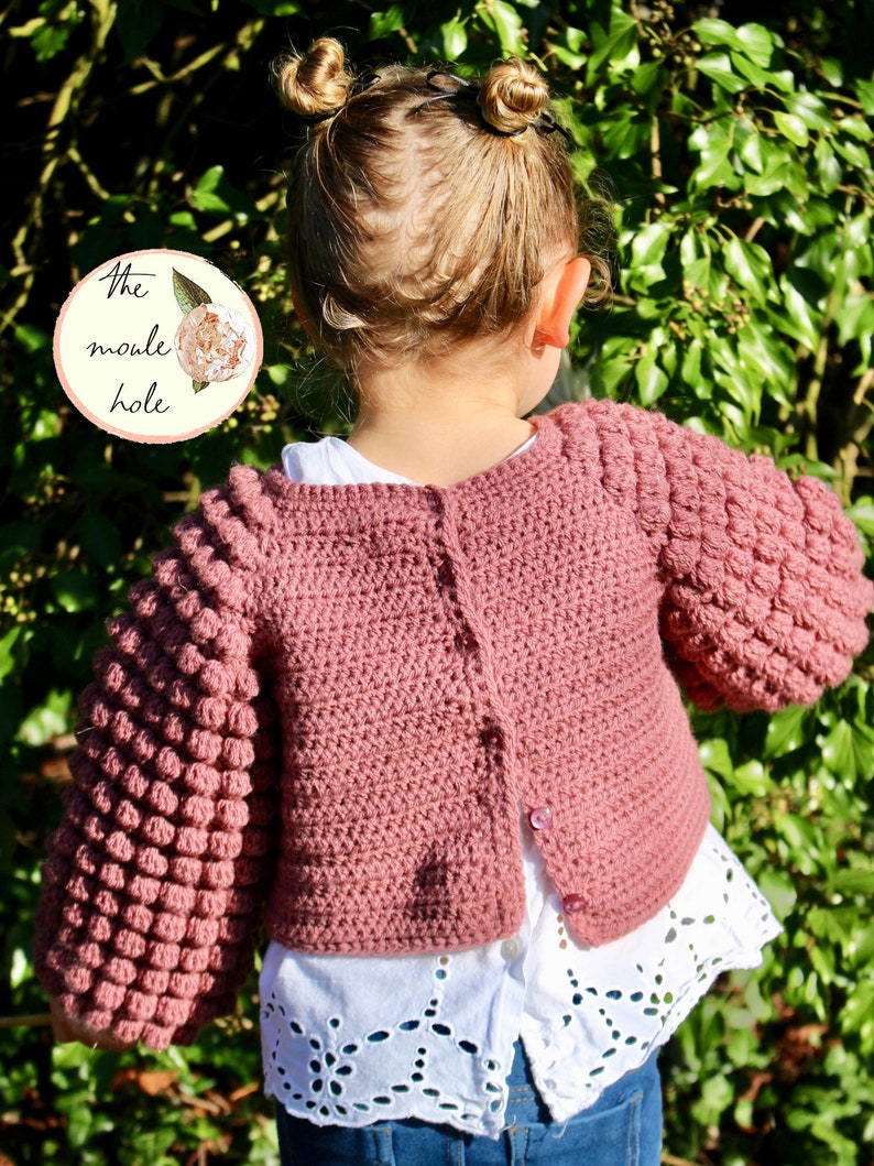 CROCHET PATTERN PDF Flappy Sleeve Cardigan/Crochet Sweater Pattern/Crochet Bobble Stitch//Crochet Jumper Pattern// Crochet Cardigan Pattern image 9