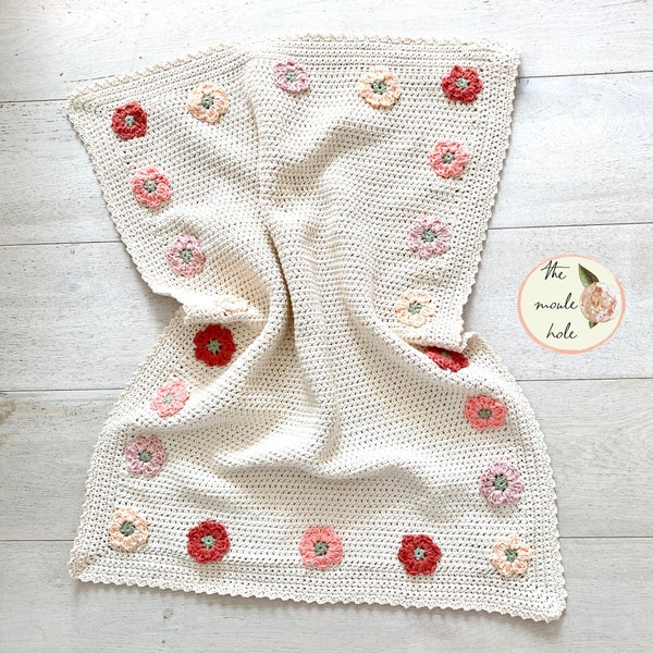 CROCHET PATTERN PDF- Flower Fairy Blanket/ Crochet Blanket/ Baby Blanket/ Baby Girl Blanket/ Beginner Pattern/ Easy Pattern/ Flower Blanket