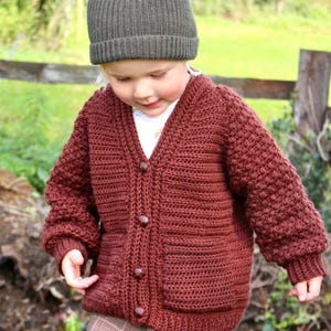 Crochet Cardigan Pattern: Jude Sweater, Baby to Child Sizes (PDF Pattern)