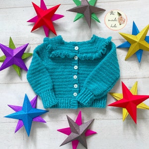 Give Me Frills Cardigan Crochet Pattern | Baby & Toddler Sweater | Easy PDF Tutorial | Instant Download