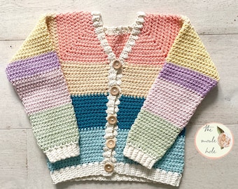 Carousel Crochet Cardigan Pattern: Baby to Child Sizes (PDF Pattern)