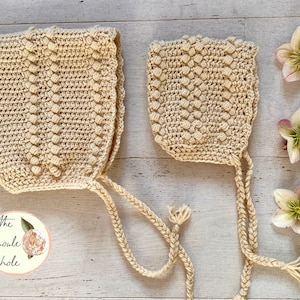 GEHAAKT PATROON PDF- Countryside Bonnet/Crochet Baby Bonnet/Easy Baby Bonnet Pattern / Cute Baby Bonnet Pattern / Toddler Bonnet
