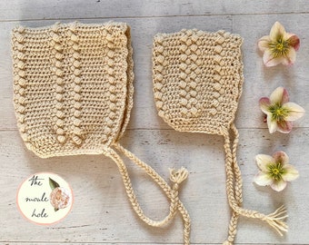 Crochet Baby Bonnet Pattern: Countryside Style (PDF Pattern)