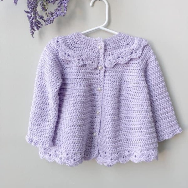 CROCHET PATTERN PDF-Penelope Cardigan/ Crochet Baby Sweater 6 mois à 10 ans / Crochet Girl's Cardigan/ Baby Crochet Jumper/