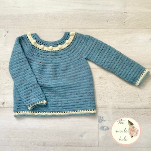 CROCHET PATTERN PDF- Lark Sweater/ Crochet Sweater/ Crochet Jumper/ Baby Sweater