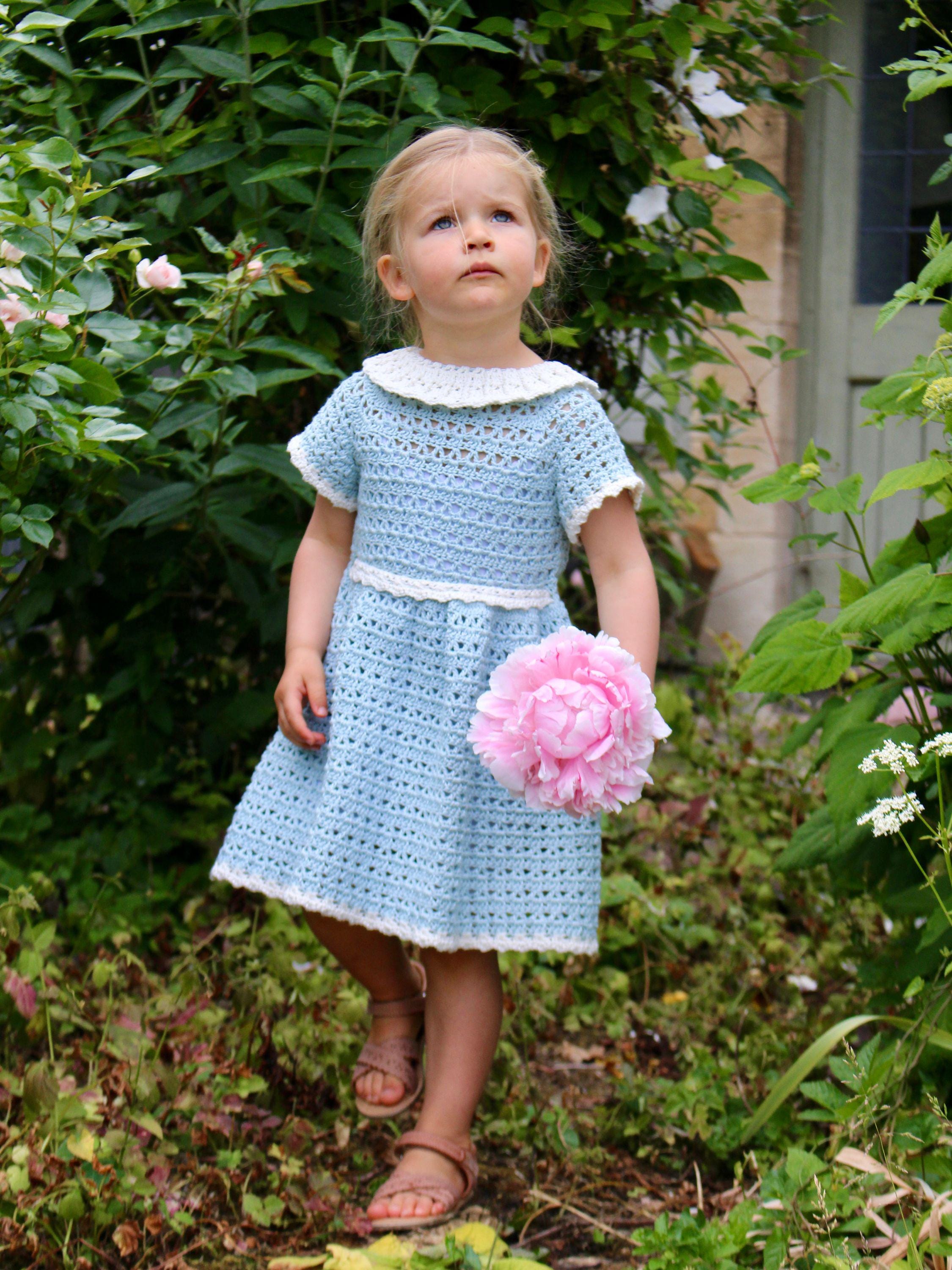 CROCHET PATTERN PDF- Alice Dress, Crochet Baby Dress, Crochet Girl's Dress