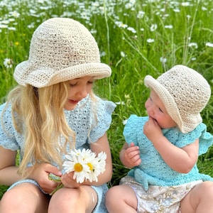 CROCHET PATTERN PDF- Everly Summer Hat, Crochet Bucket Hat, Crochet Summer Hat