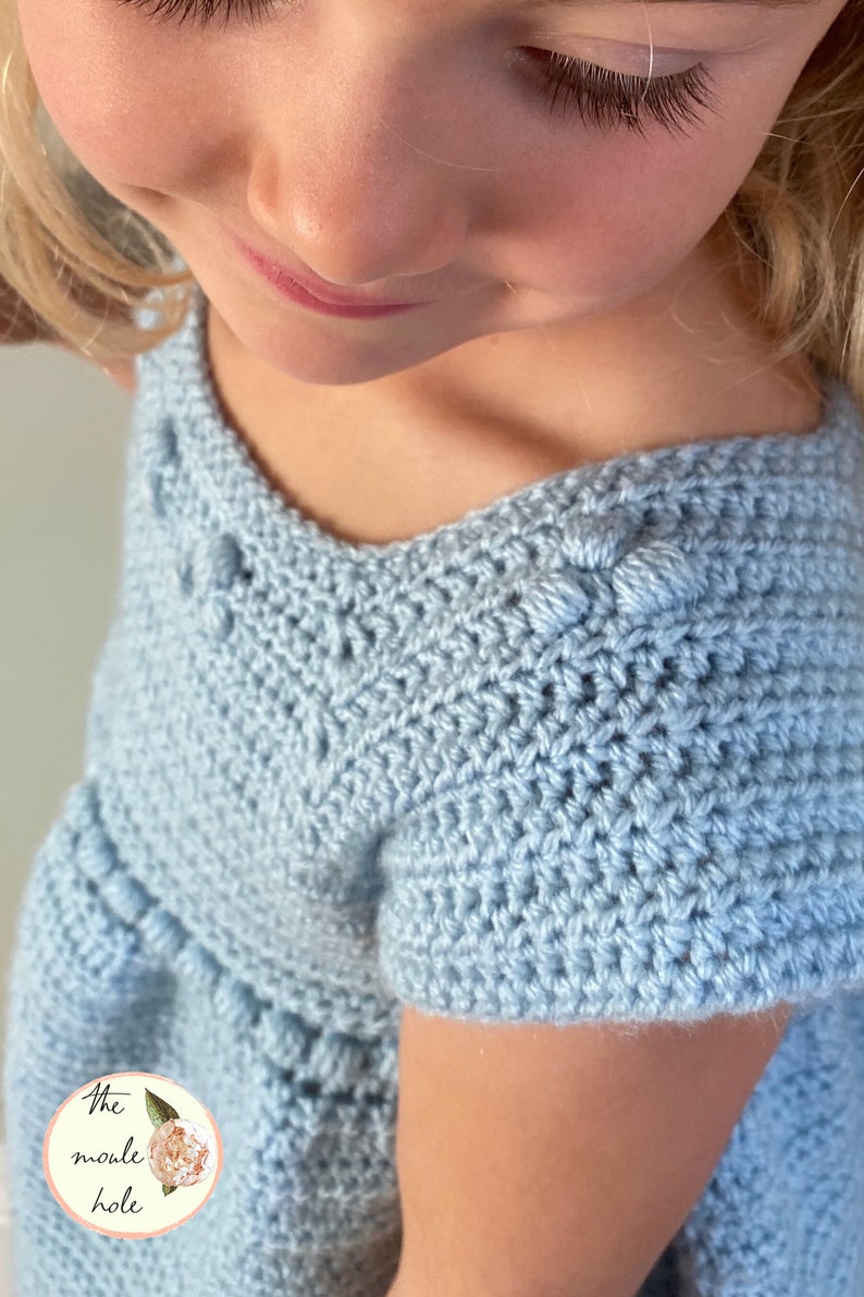 CROCHET PATTERN PDF-Snowberries Dress//Crochet Dress// Baby Crochet// Baby Dress Pattern// Easy Crochet Pattern image 5