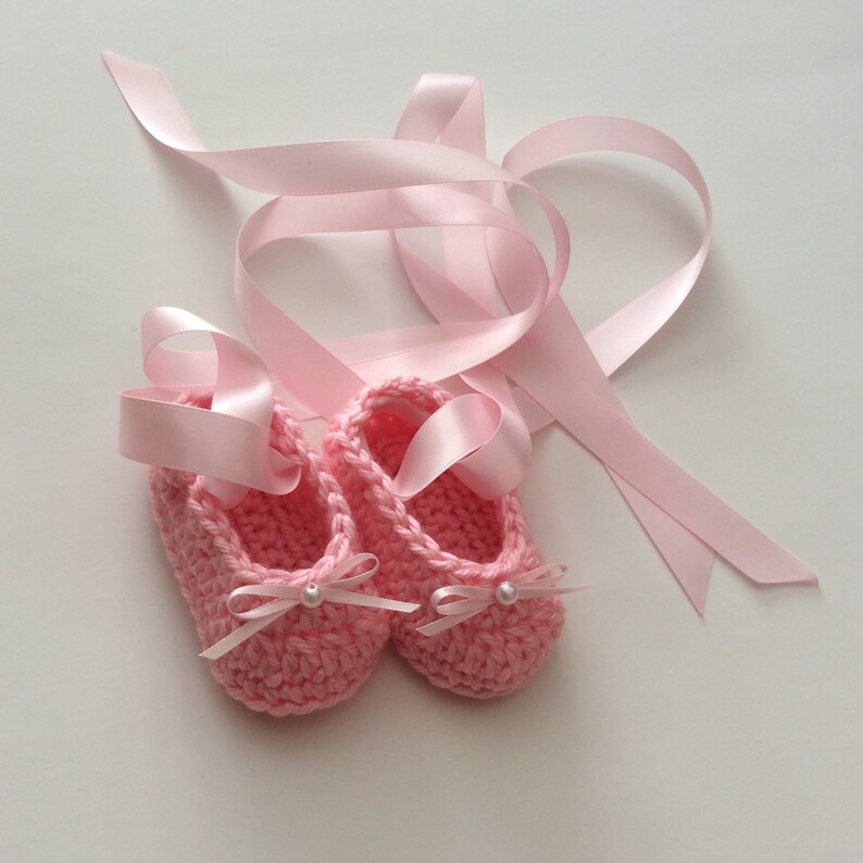 Pointe Shoe Baby Booties Crochet Ballet Slippers for Newborn Etsy