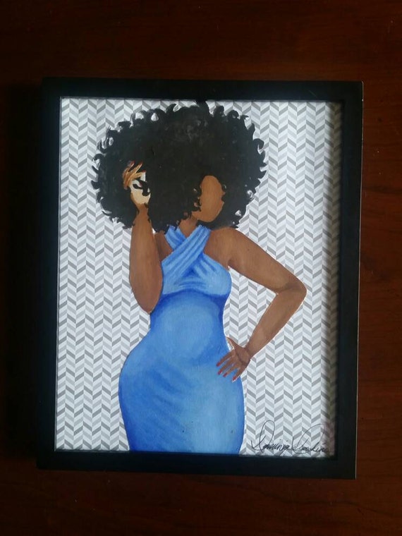 Black Art Afro Art Wall Art Natural Hair Art Acrylic Etsy