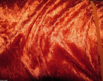 Terracotta Crushed Velvet Fabric Craft Stretch Velour 150 cm Wide