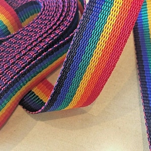 Rainbow Strong Polyester Webbing Straps 25 mm Wide 3 metre lengths
