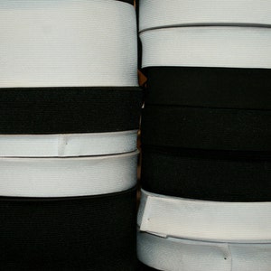 Black 25 mm Wide Flat Elastic 2 Metres