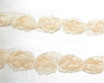 Cream Rose Bud Trim By The Metre - 8 Colours