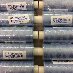 Superstitch 500 yards Single Reel Sewing Machine Polyester Thread  Blue (y51bl)