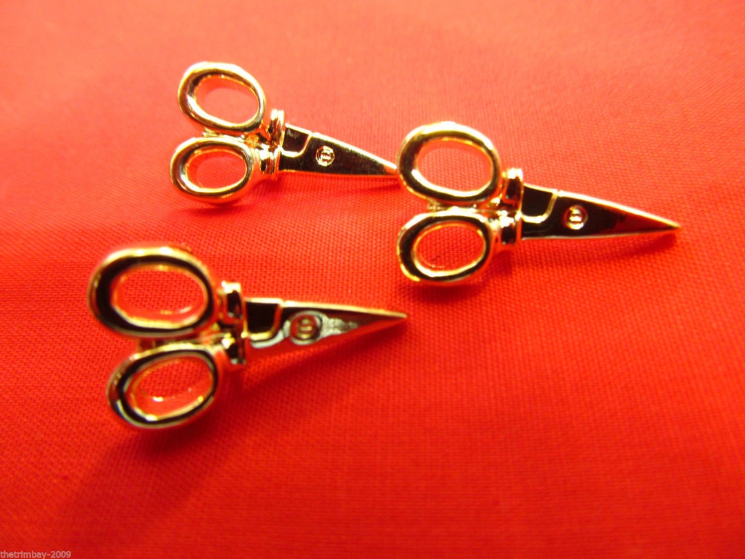 Novelty Gold Metallic Scissor Buttons 3 Buttons per Packet Etsy UK