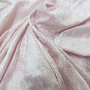 Baby Pink Crushed Velvet Fabric Craft Stretch Velour 150 cm Wide