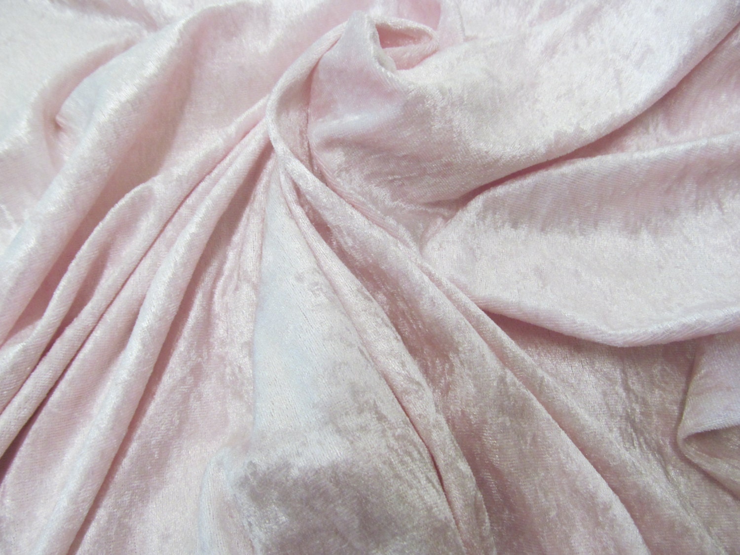Baby Pink Crushed Velvet Fabric Craft Stretch Velour 150 Cm