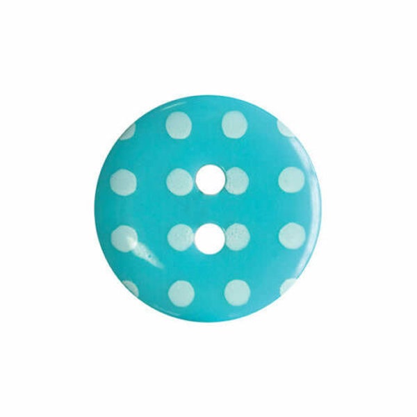 Round Dotty Fine Style Buttons All Sizes Choice Of Colours - Teal x 10 buttons