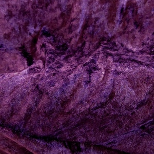 Purple Crushed Velvet Fabric Craft Stretch Velour 150 cm Wide