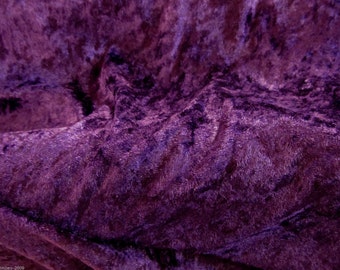 Purple Crushed Velvet Fabric Craft Stretch Velour 150 cm Wide