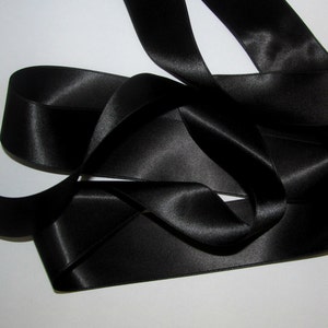 Black  Quality Double Satin Ribbon 3mm Wide X 3 Metres