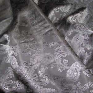 Grey Col 9 Paisley Dress Lining Fabric  Quality Jacket & Dress Lining Material 150cm Wide