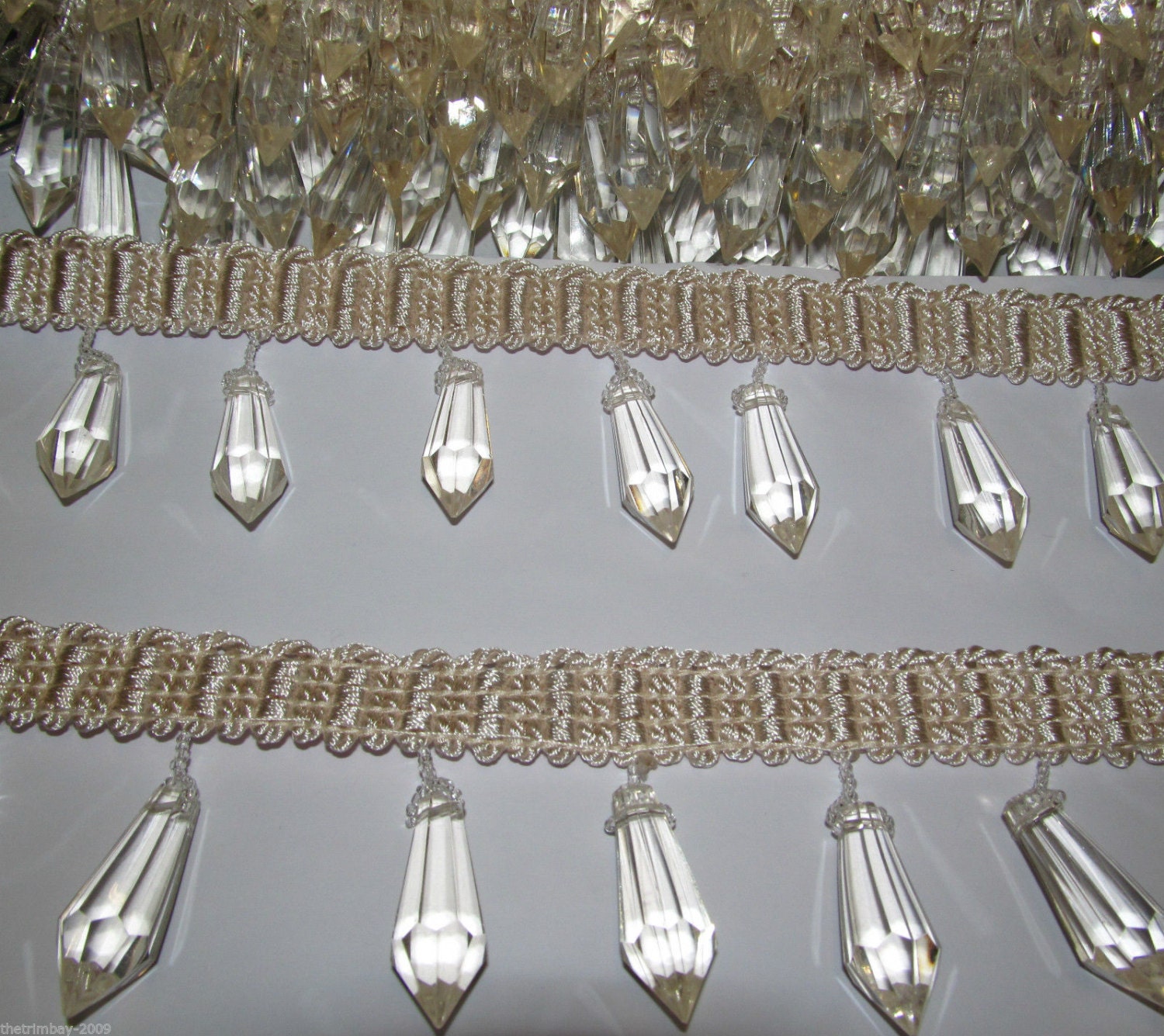 Designer Shaped Beaded Trim For Curtain Blind Bead Fringe Etsy