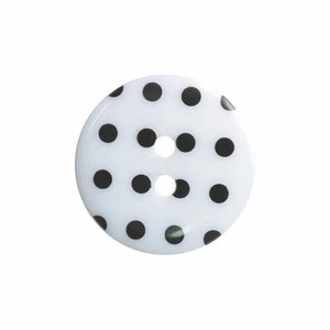 Runde Dotty Fine Style Buttons Alle Größen Auswahl der Farben - weiß / schwarz x 10 Knöpfe