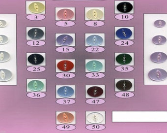Fish Eye Buttons Size 22 (14 mm) x 10 - Choice Of Colours