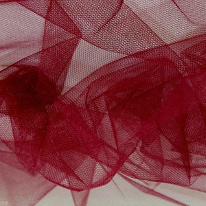 Tulle Netting Dress Fabric 140cm Wide 30 Colour Range - Wine