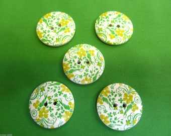 Round 2 Hole Abstract Flower Sewing Buttons Scrapbooking 30 mm- 5 Buttons