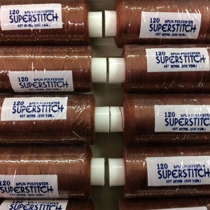 Superstitch 500 yards Single Reel Sewing Machine Polyester Thread Brown (y11ru)