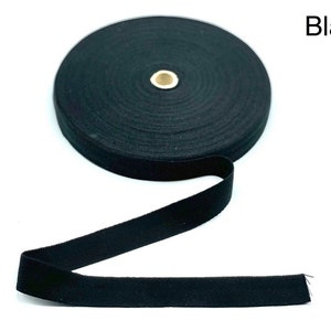 Schwarz 1,5 &quot;Baumwollmischung Bindeschürze Herringbone Köper Gurtband Band Nähen Riemen x 10 Meter Rolle