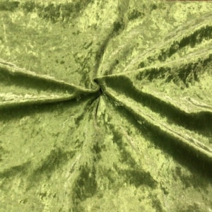 Olive Green Velvet Crushed Velvet Fabric Craft Stretch Velour 150 cm Wide