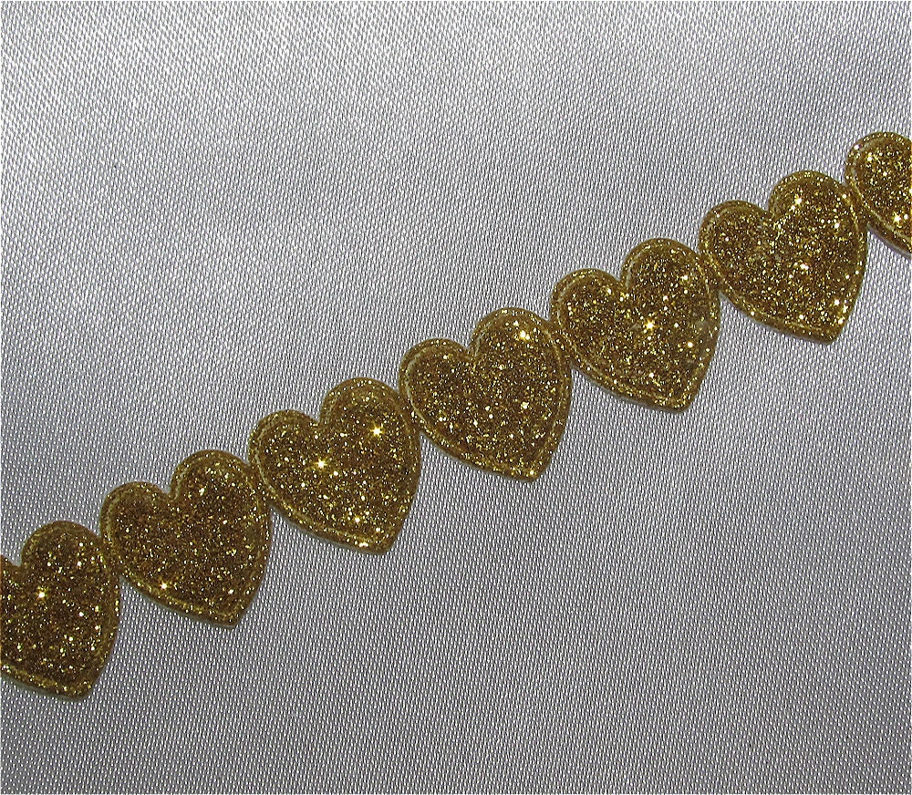 Metallic Gold Heart Trim By The Metre Etsy