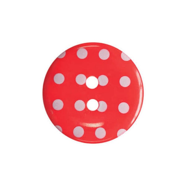 Round Dotty Fine Style Buttons All Sizes Choice Of Colours - Red x 10 buttons