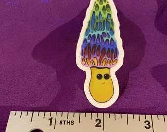cute Rainbow morel mushroom sticker kawaii