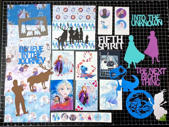Frozen 2 Scrapbook Kit, Disney Scrapbook, Elsa, Anna, Olaf, Project Life,  paper, die cuts, planner stickers, Sven, Nokk, Bruni, Kristoff