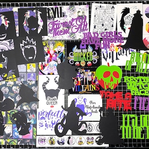 Disney Villains Scrapbook Kit!  Disney Scrapbook, Project Life, Planner stickers, paper Maleficent, Ursula, Cruella, Evil Queen, Snow White