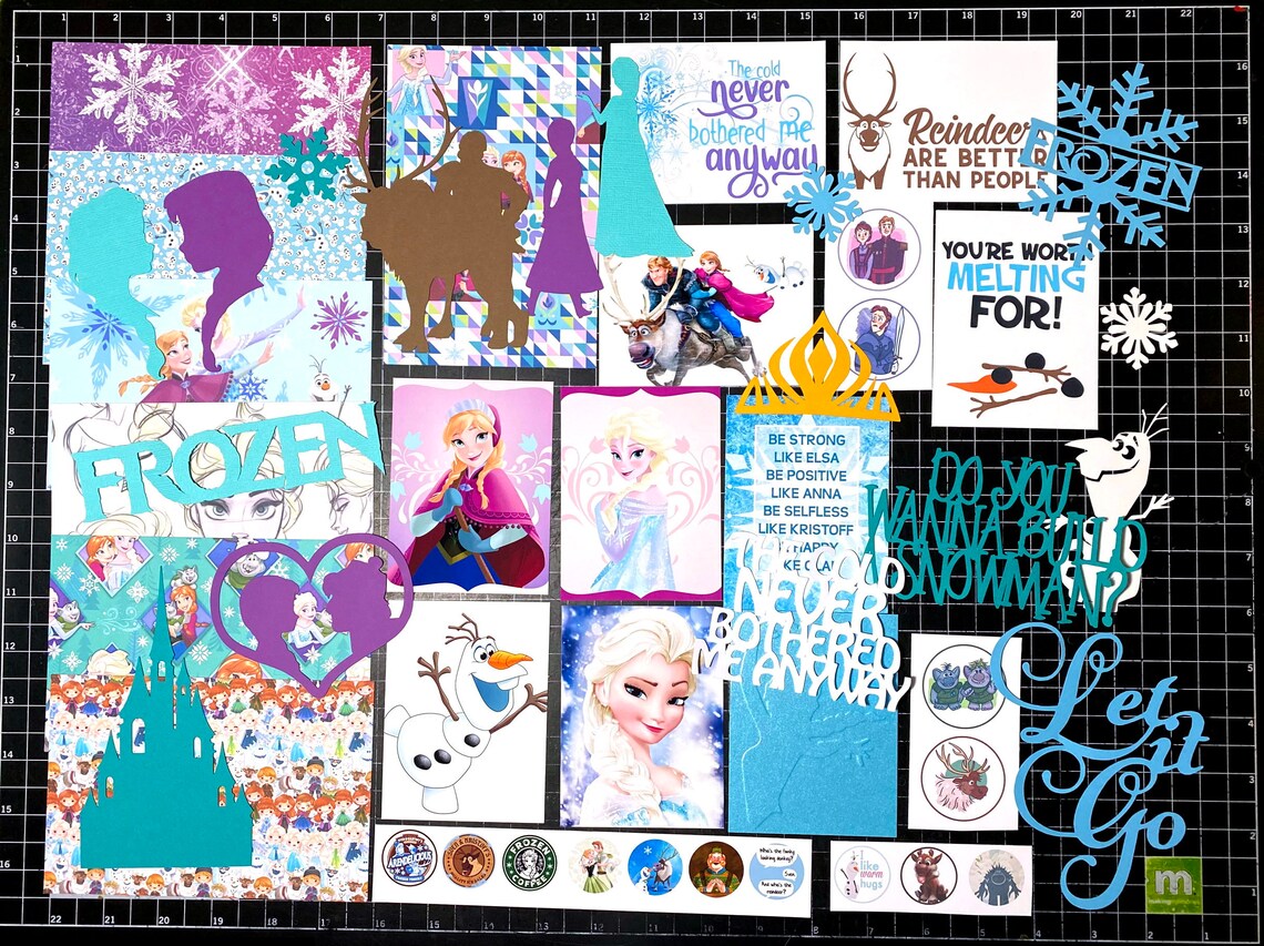Frozen Scrapbook Kit Disney Scrapbook Scrapbook paper Elsa Etsy