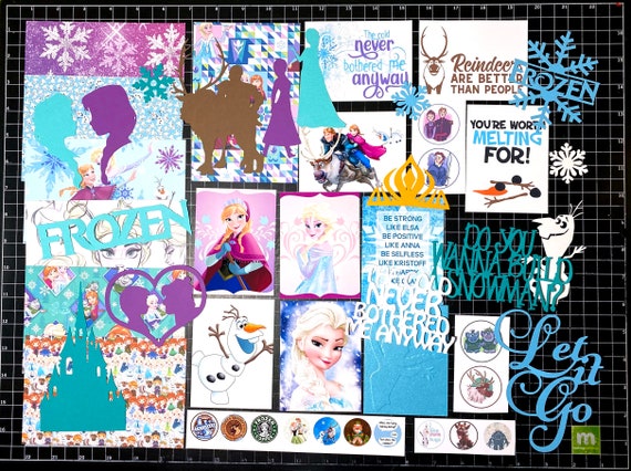 Frozen Scrapbook Kit, Disney Scrapbook, Scrapbook paper, Elsa, Anna, Olaf,  planner, Project Life, paper, die cuts, planner stickers, Sven