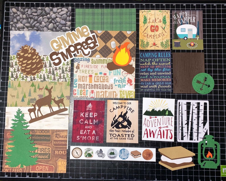 Camping Scrapbook Kit Camping Outdoors Project Life Etsy