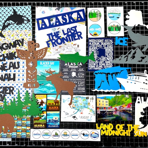 ALASKA Scrapbook Kit Die Cuts Project Life Scrapbook Paper Etsy